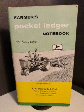 1961 1962 John Deere 95th Farmers Pocket Ledger Osswaarde Pratt Coopersville Mi