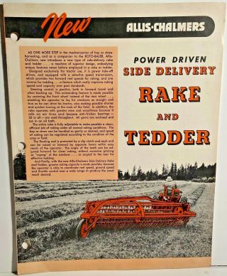 Allis Chalmers Power Driven Side Delivery Rake And Tedder Sales Brochure