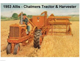 1953 Allis Chalmers Tractor / Harvester Refrigerator / Tool Box Magnet