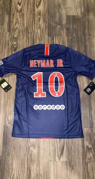 Neymar Signed Paris Saint - Germain F.  C.  Jersey (beckett Loa)