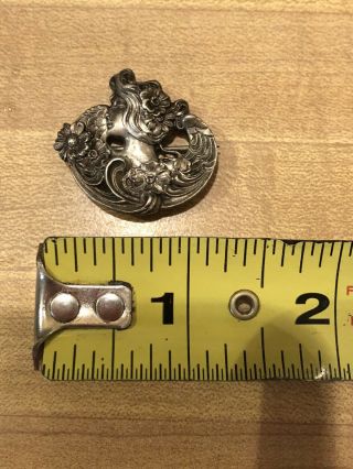 Antique Sterling Silver F&B Foster and Bailey Art Nouveau Brooch Woman Flowers 3