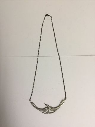 Vintage Sterling Silver Necklace With Bird - Phoenix?