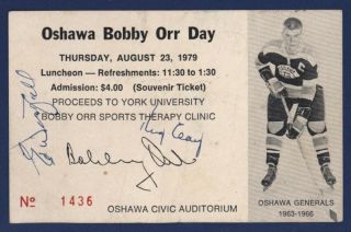 1979 Oshawa Bobby Orr Day Hockey Card King Clancy Autographed Ed Westfall Signed