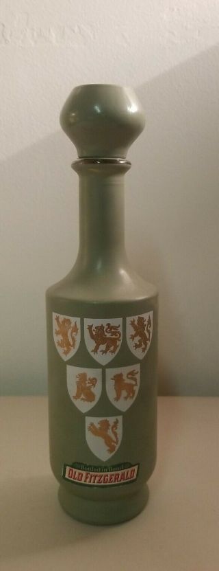 Old Fitzgerald Tournament Decanter Wedgewood Green Bourbon Whiskey Lions Shields