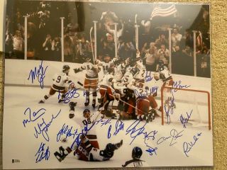1980 Usa Olympics Hockey Team Signed Miracle On Ice 16x20 Photo 20 Autos Bas