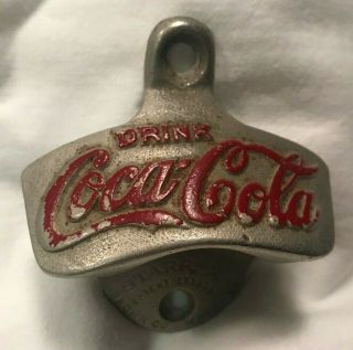 Vntg Drink Coca - Cola Stationary Bottle Opener Starr " X " Brown Mfg Co.  Va.  No.  21