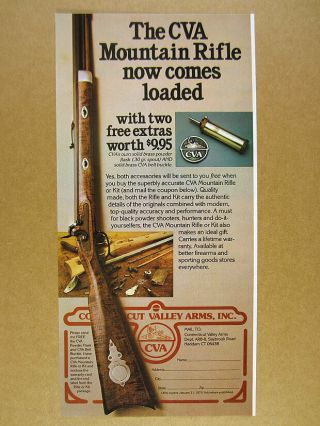 1978 Cva Mountain Rifle Or Kit Black Powder Gun Photo Vintage Print Ad