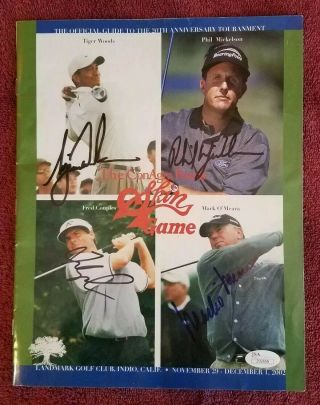 Tiger Woods Phil Mickelson Couples Signed 2002 Jsa Autograph Golf Skins Program