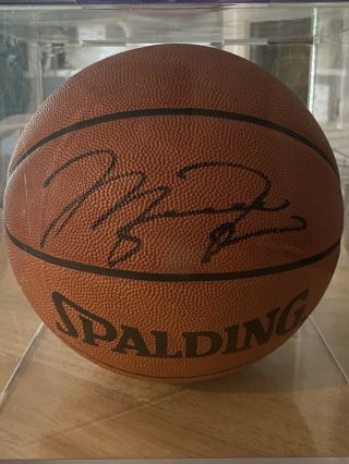 Michael Jordan Autographed Spalding Nba Official Game Ball Clear Case Hofer