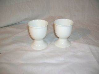Set Of 2 Bone China Plain White Egg Cups