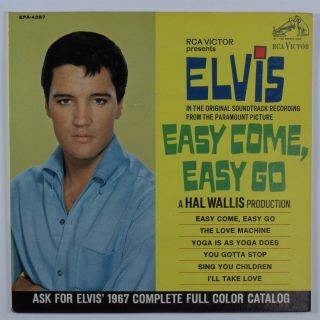 Rock & Roll 45 Elvis Presley Easy Come.  Rca,  /,  Promo 6 - Song Ep Pic Sleeve