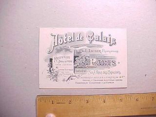 1890s Hotel De Calais In Paris France Fancy Trade Card With Map Vg
