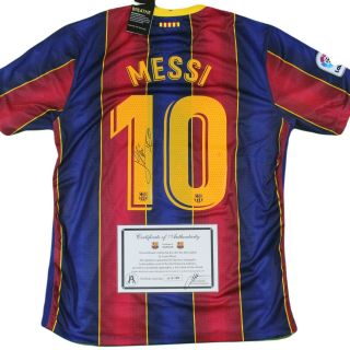 2021 Lionel Messi Signed Barcelona Nike® Jersey W/coa Autographed " Leo "