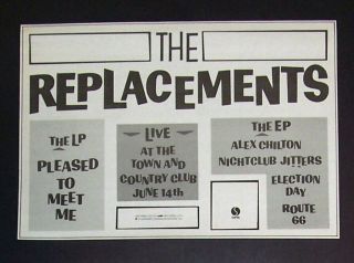 The Replacements Pleases To Meet Me 1987 Small Poster Type Ad,  Promo Advert