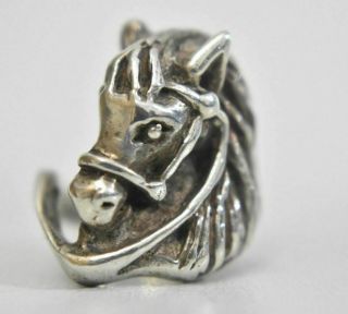 Vintage Horse Cowgirl Up Pony Ring Sterling Silver Pinky Size 4.  75