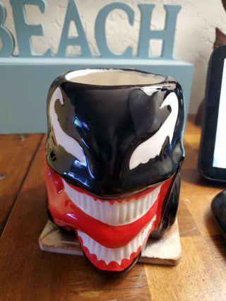 Venom Spiderman Marvel Comics Collectible Black Coffee Mug 16 Oz.  Ceramic