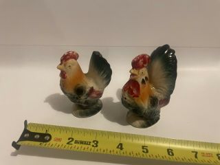 Vintage Ceramic Rooster And Hen Chicken Salt & Pepper Shakers Farmhouse