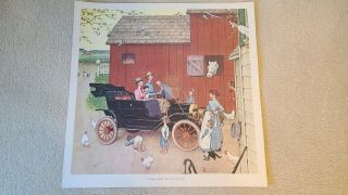 Norman Rockwell Print " The Famous Model T Was Boss Of The Road " Ford Advertising