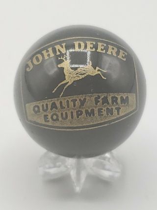 John Deere Tractor Farm Equipment Black Shooter Marble Collectible