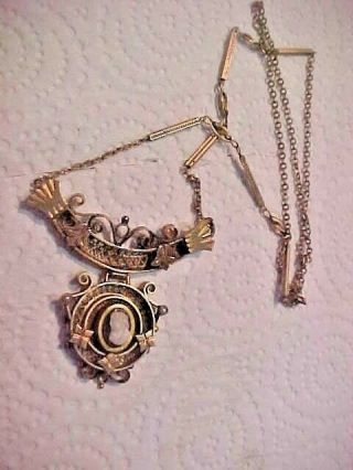 Victorian Aesthetic Large Necklace Lavalier With Cameo -