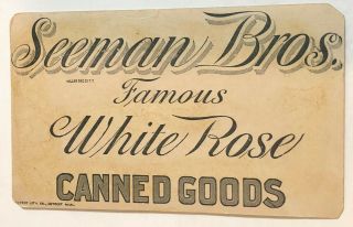 Seeman Brothers White Rose Canned Goods Victorian Trade Card VTC 5 3
