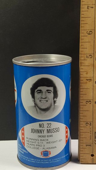 No.  22 Johnny Musso Chicago Bears Rc Cola Royal Crown Can Flat Pull Tab Top Nfl