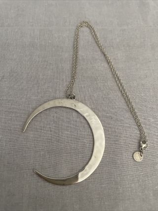Robert Lee Morris Rlm Sterling Silver Hammered Crescent Moon Pendant Necklace