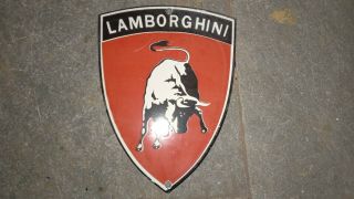 Porcelain Lamborghini Enamel Sign Size 8 " X 6 " Inches