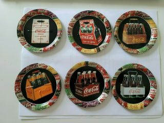 The Coca Cola Company 1999 Tin Metal Coasters Set Of 6