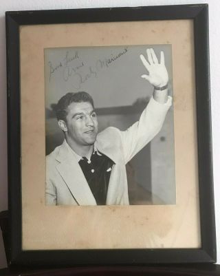 Rocky Marciano - Signed Autographed Framed Photograph Of Boxing Legend
