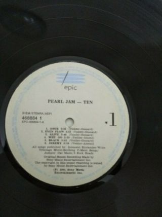 PEARL JAM ten ULTRA RARE 1991 GREEK LP VINYL 1ST GRUNGE BEST OF 3