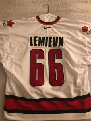 Mario Lemieux Signed Team Canada Jersey - White
