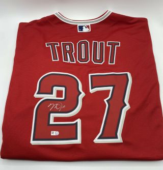 Mike Trout Autographed Signed Nike Red Angels Jersey Mlb Authenticated Nwt