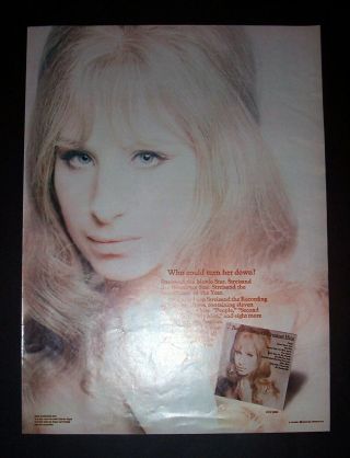 Barbra Streisand Greatest Hits 1970 Short Print Poster Type Advert,  Promo Ad