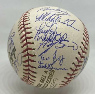 2001 WSC Yankees Team 31x Signed Baseball w/ Derek Jeter Mariano Rivera PSA/DNA 5