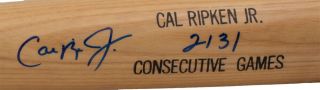Cal Ripken Jr Signed Baltimore Orioles Adirondack Baseball Bat 2131 Bas Hologram