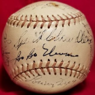 1947 World Series Champ York Yankees Yogi Berra Rookie Signed Team Ball Psa