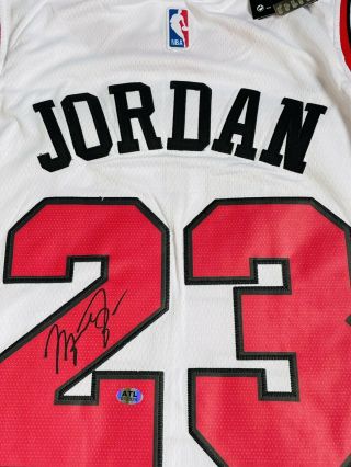 Michael Jordan Signed Chicago Bulls Nike NBA Jersey with 3
