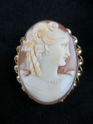 Esemco 10k Yellow Gold Cameo Brooch/pendant - Old