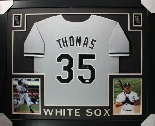 Frank Thomas (white Sox Grey Skyline) Signed Autographed Framed Jersey Jsa