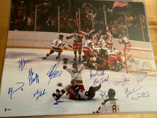 1980 Usa Olympics Hockey Team Signed Miracle On Ice 16x20 Photo 14 Autos Bas
