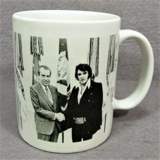 Elvis Presley Meets Richard Nixon Mug Cup Glass Coffee