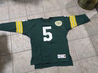 Champion Throwback Green Bay Packers Jersey Sweater Paul Hornung Signed Football