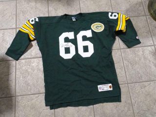 Champion Throwback Green Bay Packers Jersey Sweater Ray Nitschke Signed Football