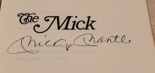 Mickey Mantle Autographed The Mick Hardcover Book with PSA/DNA Letter,  Bonus 4