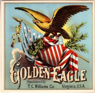 Petersburg,  Virginia Golden Eagle Tobacco Crate Box Label Art Poster Print