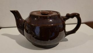 Vintage Brown Betty Pottery Small Teapot Personal Cup Made Japan