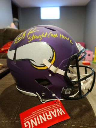 Randy Moss Signed Minnesota Vikings Authentic Speed Helmet Cash Homie Bas