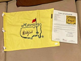 Phil Mickelson Signed Undated Masters Tournament Pga Tour Golf Flag Jsa Letter