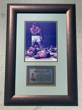 Muhammad Ali Signed And Professionally Framed 8x10 Photo Over Liston Jsa Loa